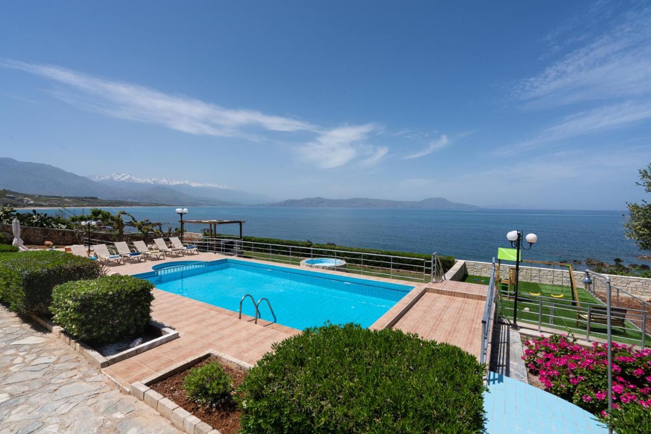 Beachfront Family Villa Katerina With Private Pool, Playground, Bbq & Amazing Sea Views! Petres  エクステリア 写真